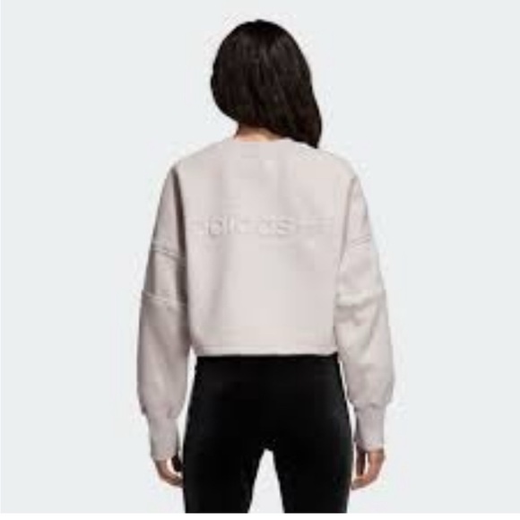Adidas mauve light pink cropped sweatshirt size small - Picture 6 of 7